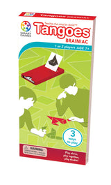 Tangoes Brainiac Tangram Travel Game with Portable Case featuring 100 Challenges for Ages 7+