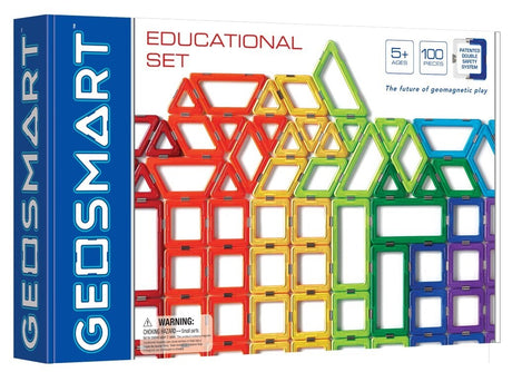 GeoSmart Educational Set - GeoMagnetic Construction Featuring 100 Pieces for Ages 5+