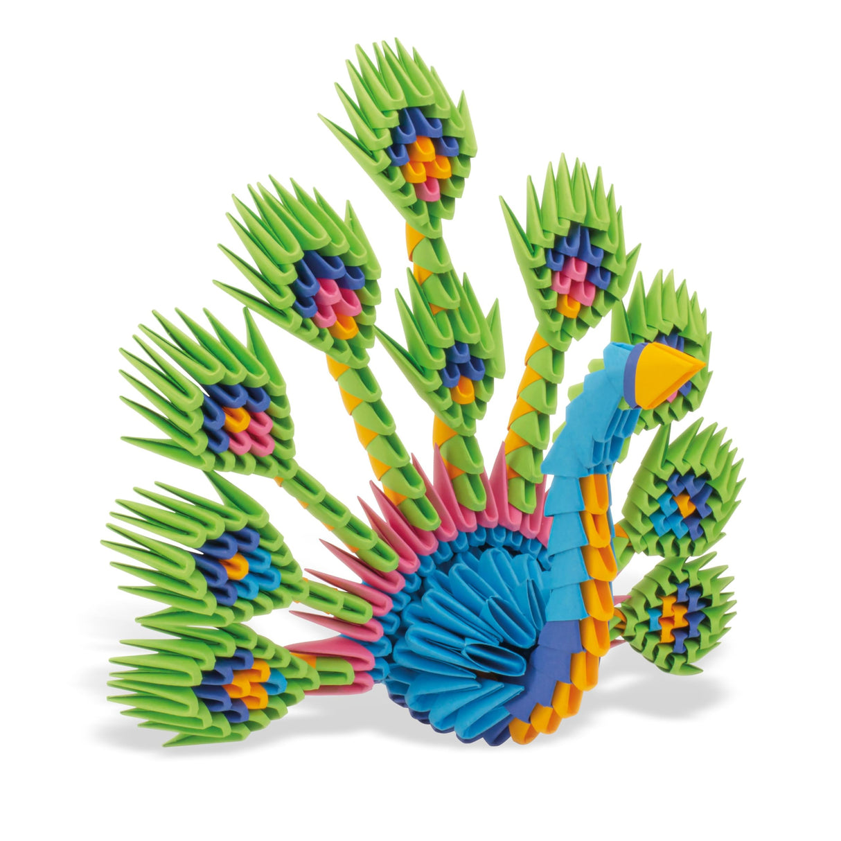 Creagami Peacock Origami Set - Large 3D Modular Paper Art Kit for Creative Exploration for Ages 7+