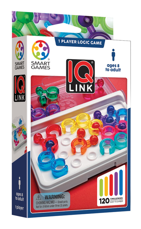 IQ Link, a Travel Game for Kids and Adults. A STEM-Focused Cognitive Skill-Building Brain Game - Brain Teaser for Ages 8 & Up, Kids and Family Travel Games – Travel Puzzles.