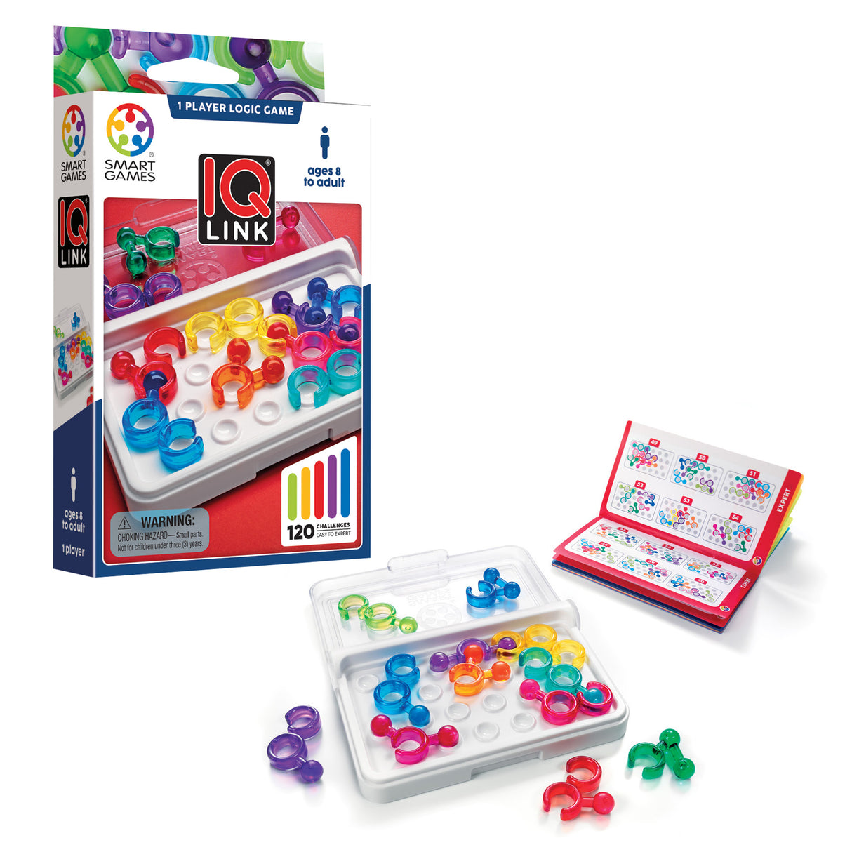 IQ Link, a Travel Game for Kids and Adults. A STEM-Focused Cognitive Skill-Building Brain Game - Brain Teaser for Ages 8 & Up, Kids and Family Travel Games – Travel Puzzles.