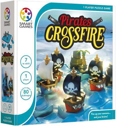 Pirates Crossfire Board Game with 80 Challenges and 4 Playing Modes